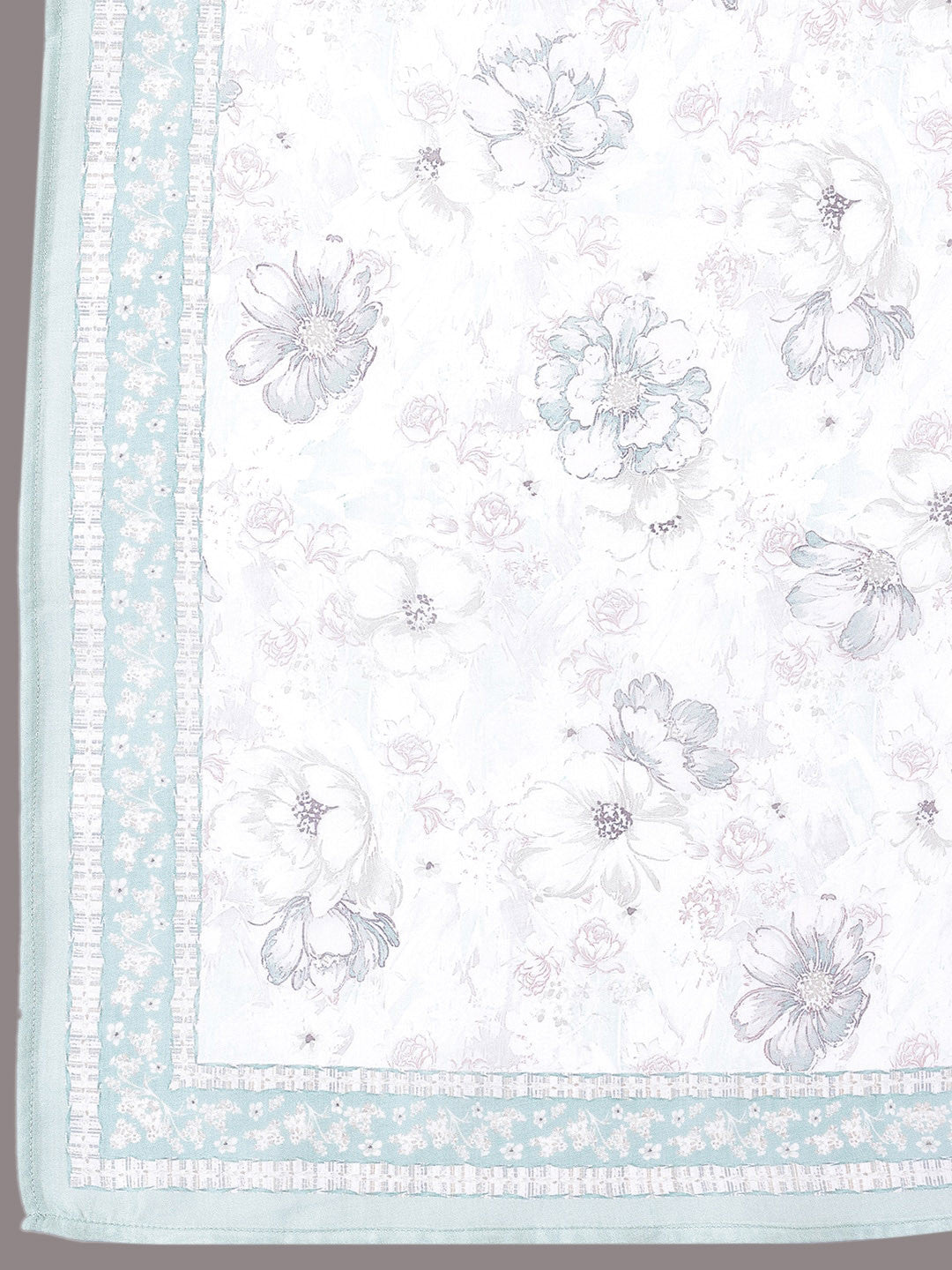 Floral Printed Pleated A-Line Kurta With Palazzos & Dupatta
