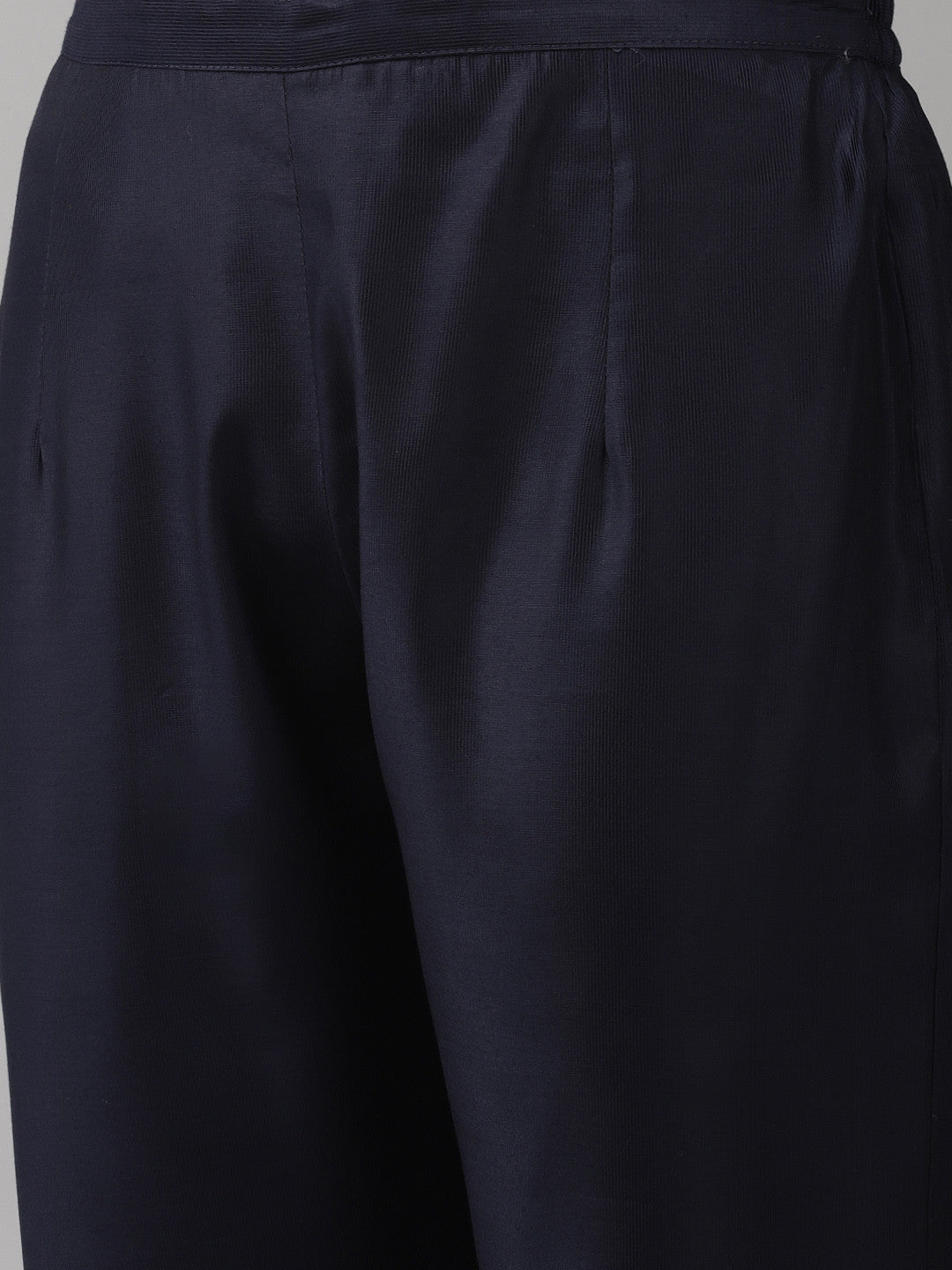 Women Navy Blue Gotta Patti Kurta with Trousers & With Dupatta