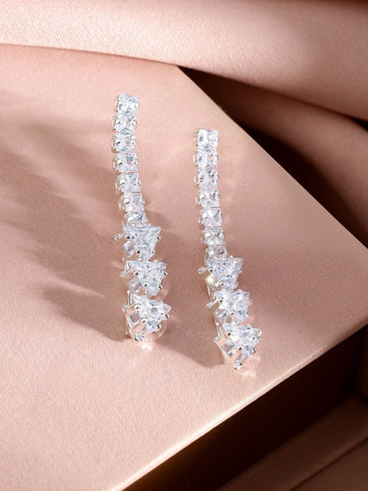 Dhiyona RJ Women's Rhodium-Plated Crystal-Studded Jewellery Set