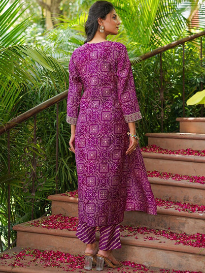 Dhiyona KL Women Ethnic Motifs Embroidered Sequinned Kurta &Trousers With Dupatta