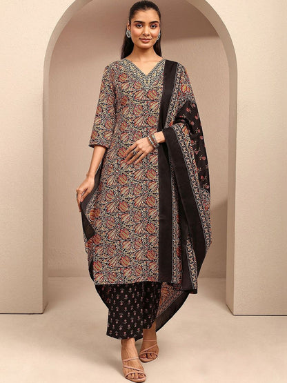 Women Ethnic Motifs Printed Regular Kurta with Trousers & With Dupatta