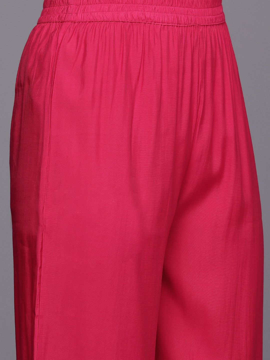 Dhiyona VA Ethnic Motifs Embroidered Zari Panelled Kurta With Palazzos & Dupatta