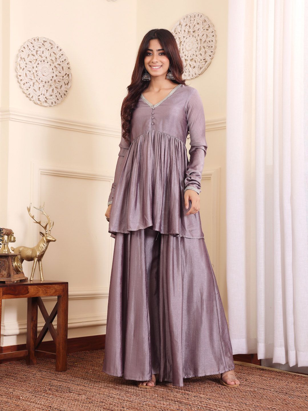 Dhiyona VA Women's Regular Kurta with Palazzos
