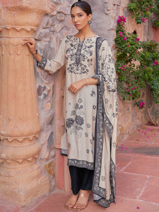 Floral Printed Regular Kurta with Trousers & Dupatta