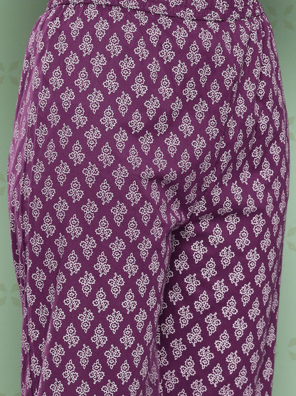 Dhiyona KL Women Ethnic Motifs Printed Empire Gotta Patti Kurta with Trousers & With Dupatta