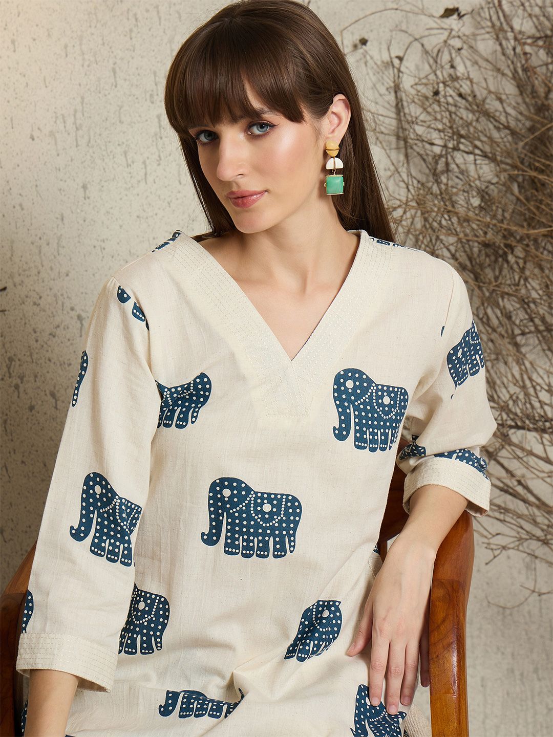 Dhiyona IE Women Ethnic Motifs Printed Kurta with Palazzo
