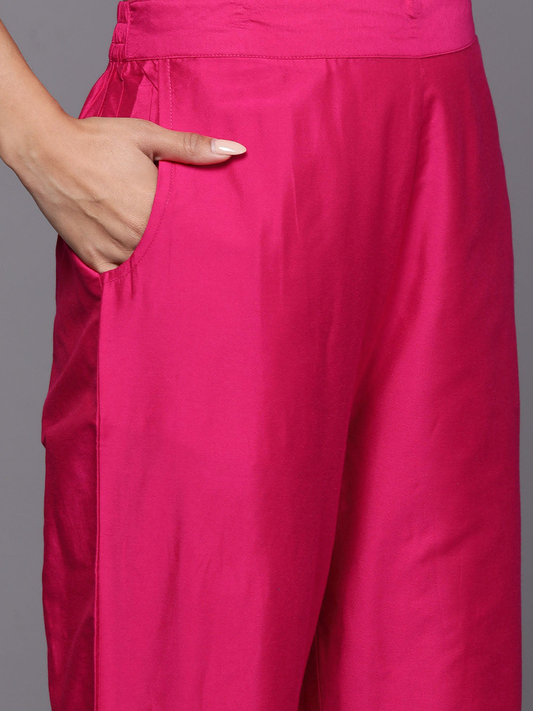 Ethnic Motifs Embroidered Regular Sequinned Kurta with Trousers & Dupatta