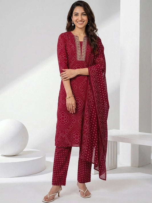 Women Ethnic Motifs Printed Regular Kurta with Trousers & With Dupatta
