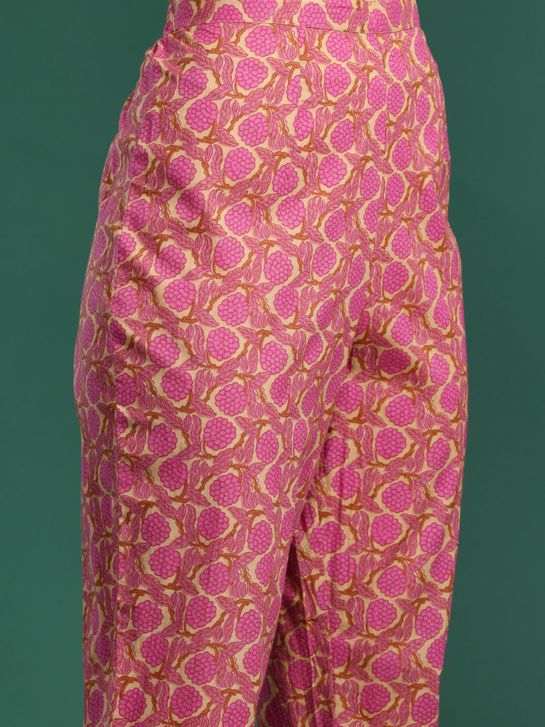 Floral Printed Pure Cotton Kurta with Trousers