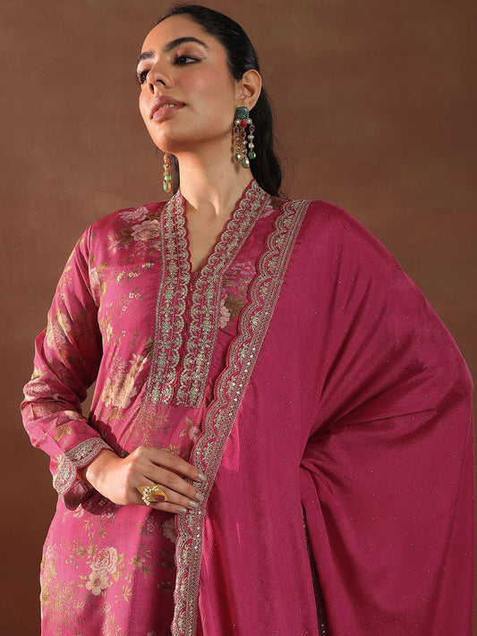 Women Floral Printed Kurta with Trousers & Dupatta