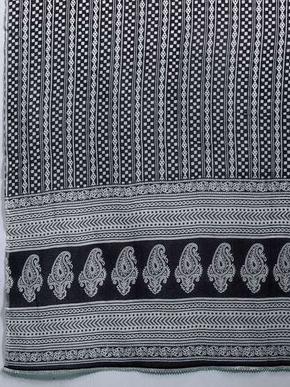 Dhiyona IE Geometric Printed Pure Cotton Kurta with Trousers & Dupatta