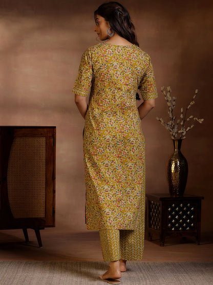 Women Floral Printed Regular Pure Cotton Kurta with Palazzos