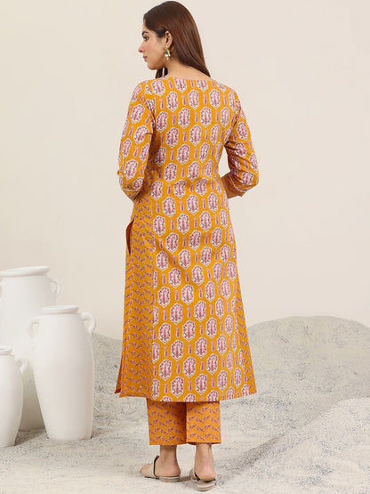 Floral Printed V-Neck Straight Kurta With Trouser