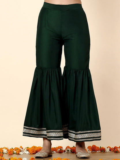 Dhiyona AN Floral Printed Anarkali Kurta with Sharara & With Dupatta