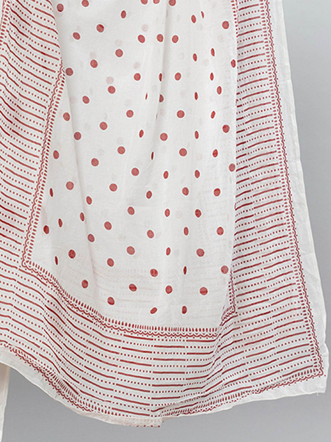 Women Printed Panelled Sequinned Pure Cotton Kurta Trousers & Dupatta