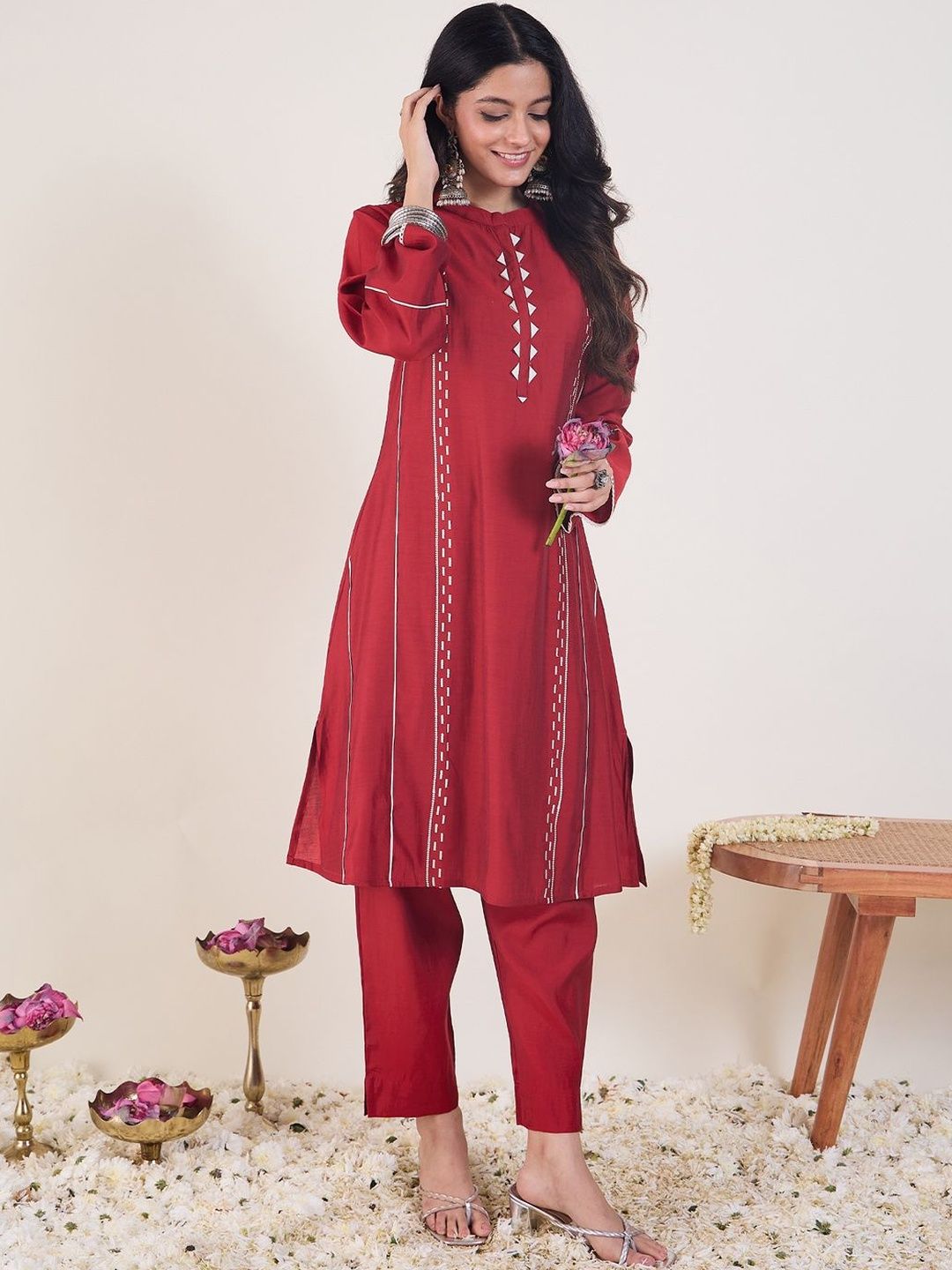 Dhiyona IE Embroidered Top With Trousers