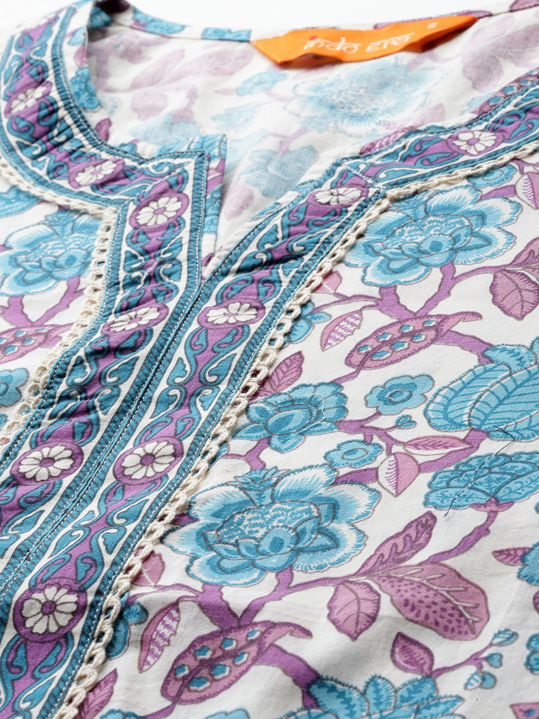 Floral Printed Regular Pure Cotton Kurta with Trousers & Dupatta