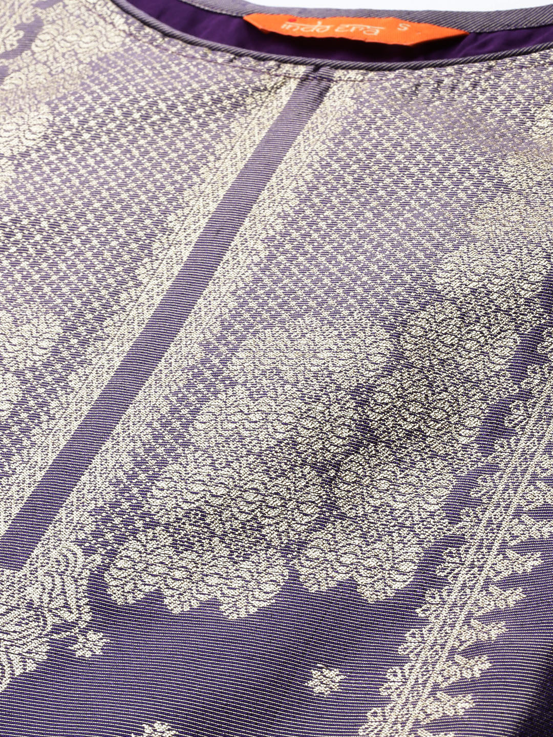 Women Ethnic Motifs Jacquard Zari Kurta with Trousers & With Dupatta