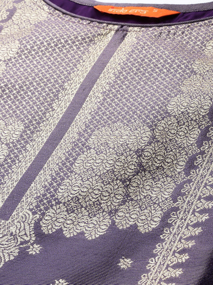 Women Ethnic Motifs Jacquard Zari Kurta with Trousers & With Dupatta