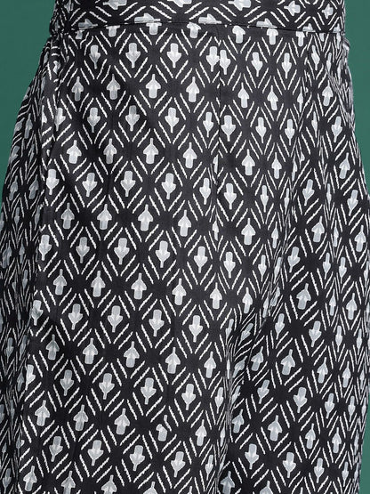 Printed Panelled Pure Cotton Kurta with Trousers
