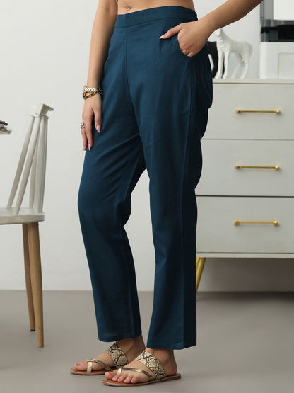 Women Ethnic Motifs Printed Regular Kurta with Trousers