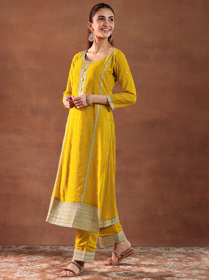 Dhiyona LL Women Ethnic Motifs Embroidered Kurta with Palazzo & Dupatta