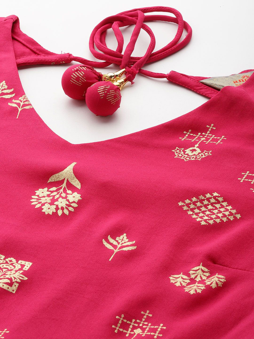 Dhiyona AN Floral Foil Printed Regular Kurta With Sharara