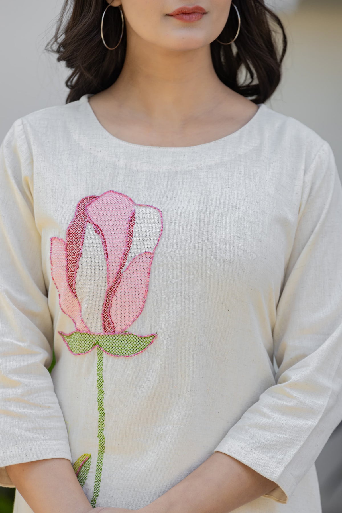 Bodhi Angel Embroidery Cotton Kurta Set