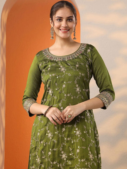 Dhiyona LL Women Ethnic Motifs Printed Kurti with Sharara & Dupatta