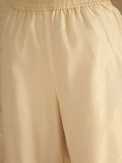 Dhiyona VA Yoke Design Round Neck Straight Kurta With Palazzos And Dupatta