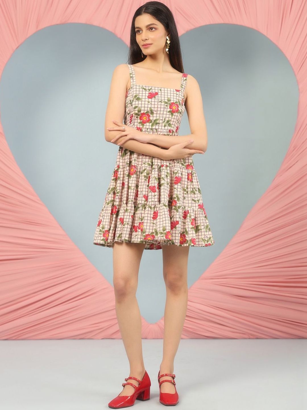Dhiyona AY Women's Floral Print Fit & Flare Mini Dress