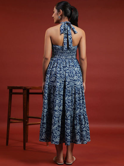 Dhiyona AY Women's Printed Halter Neck Dress