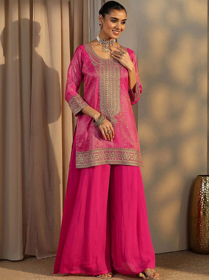 Dhiyona LL Women Ethnic Motifs Embroidered Regular Kurta with Palazzos & With Dupatta