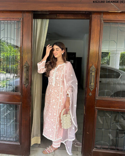 Dhiyona KL Women Floral Embroidered Regular Kurta with Palazzos & With Dupatta
