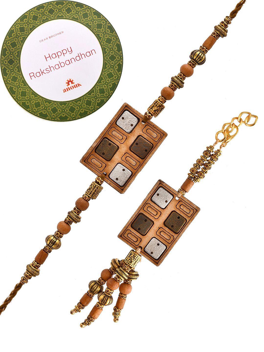 Dhiyona Bhaiya Bhabhi Rakhi With Roli Chawal & Card