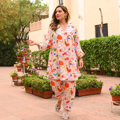 Doodle Hearts Kurta Set