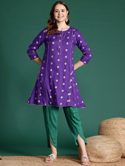 Ethnic Motifs A-Line Kurta Set