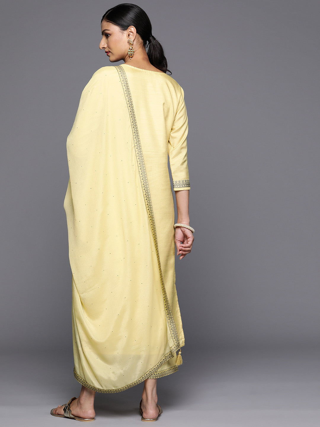 Floral Regular Kurta With Trousers & Dupatta
