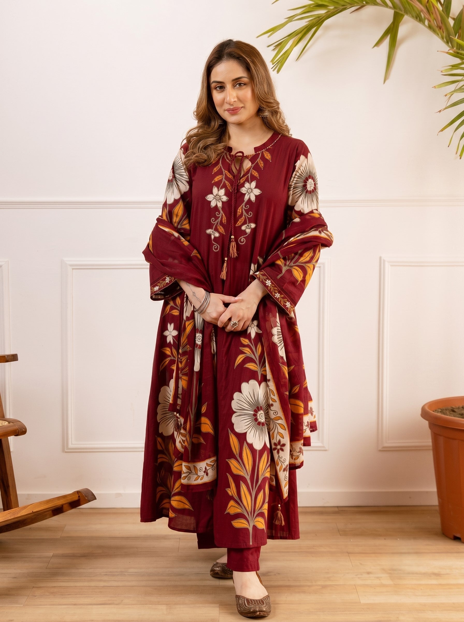 Karen Mulberry Cotton Suit Set