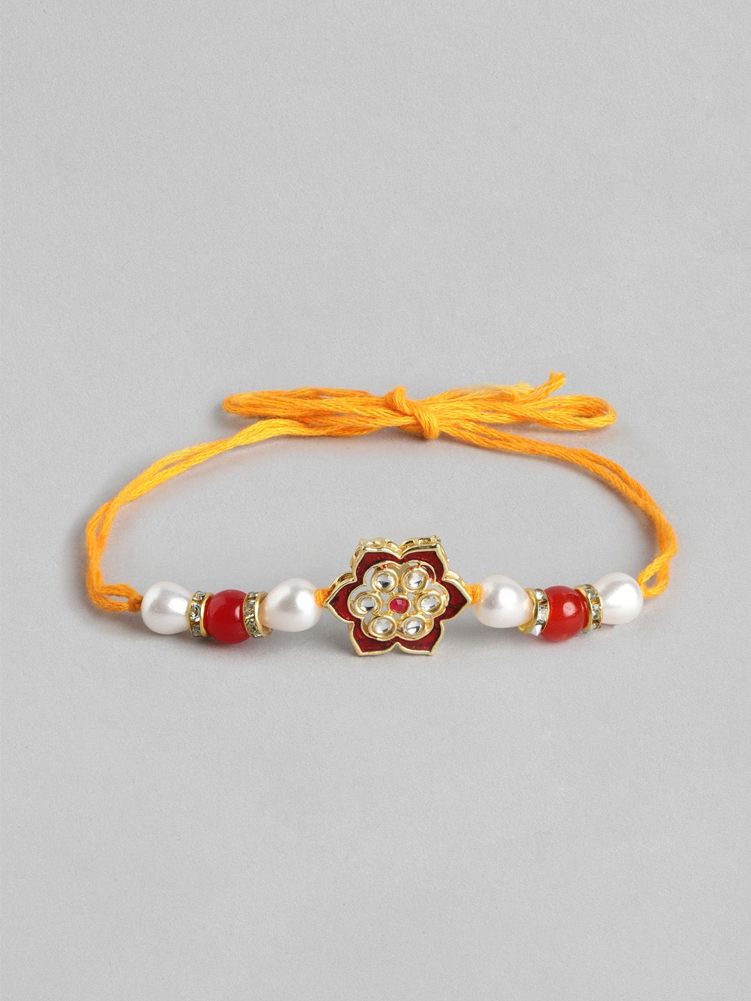 Dhiyona Unisex Set of 2 Beaded Bhai Bhabhi Rakhis With Roli & Chawal