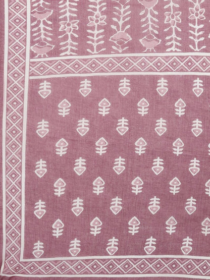 Dhiyona KL Women Off White Ethnic Motifs Pure Cotton Kurta with Trousers & Dupatta
