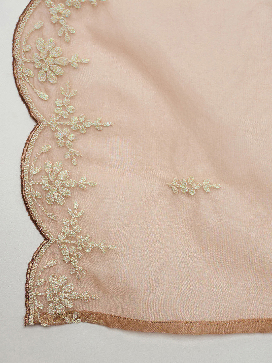 Floral Embroidered Thread Work Straight Kurta With Trousers & Dupatta