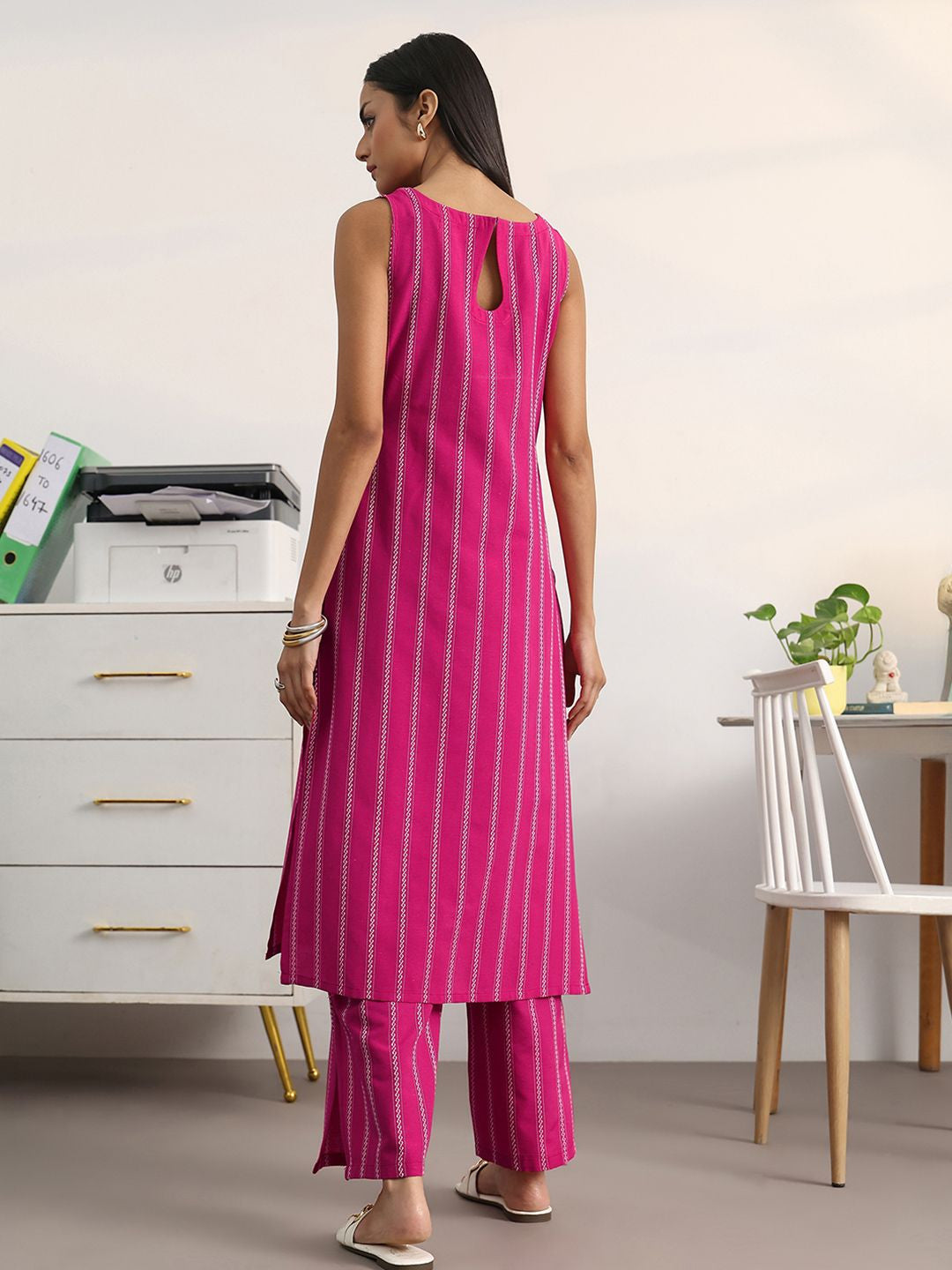 Women Striped Regular Kurta with Palazzos