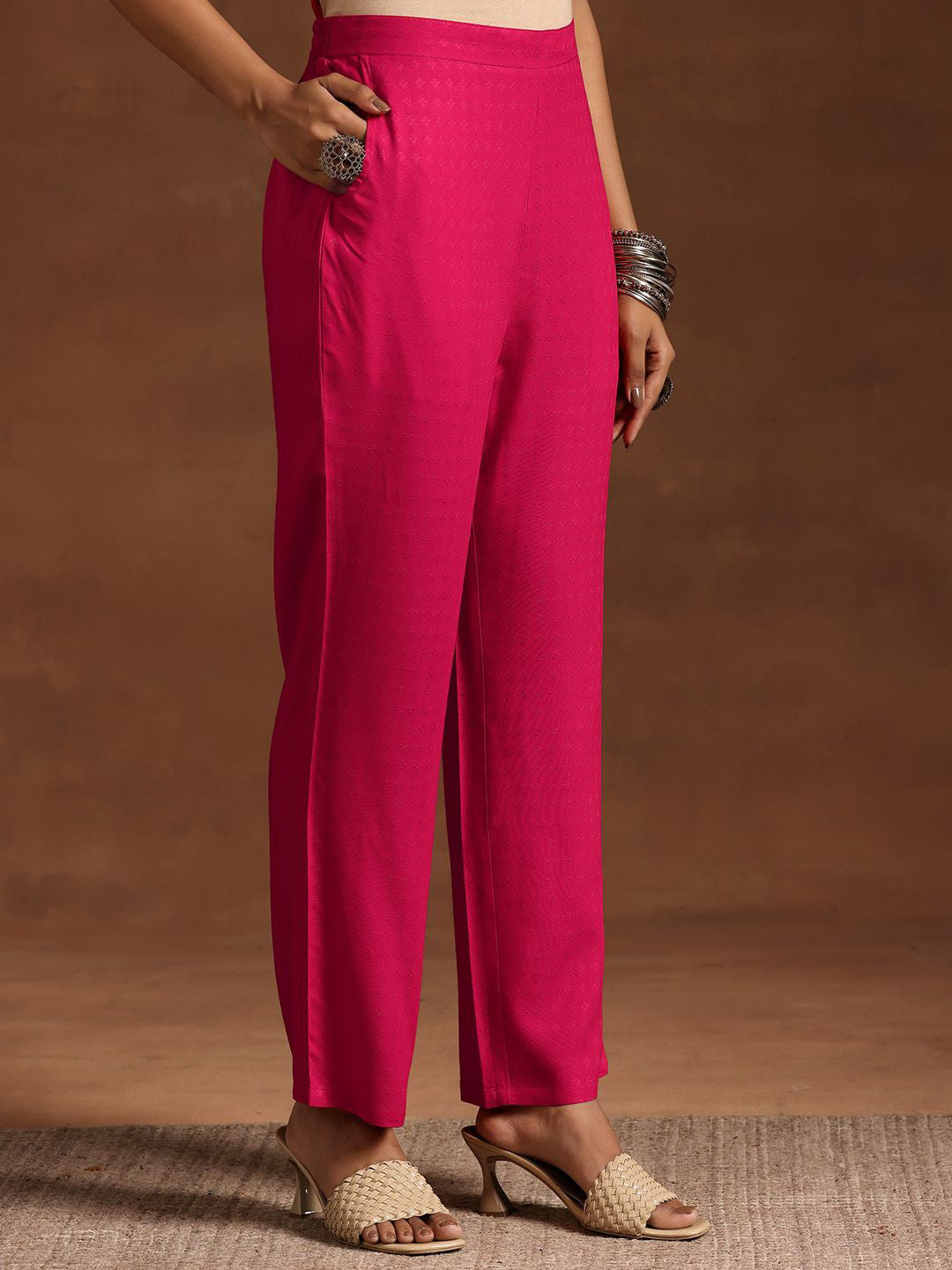 Women Pleated Kurta with Trousers