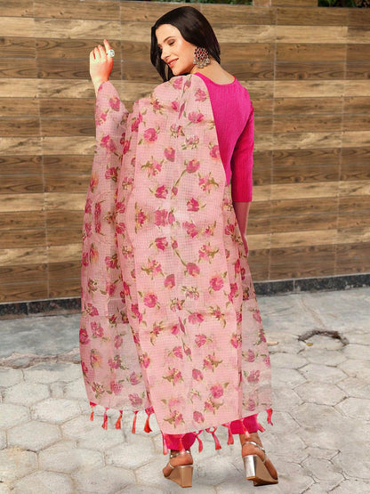 Dhiyona KL Striped Kurta with Trousers & Dupatta