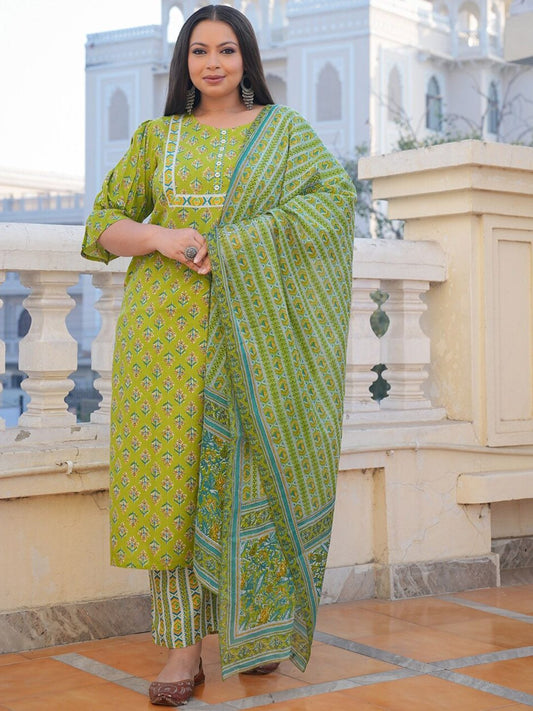 Dhiyona KL Floral Printed Kurta & Trousers With Dupatta