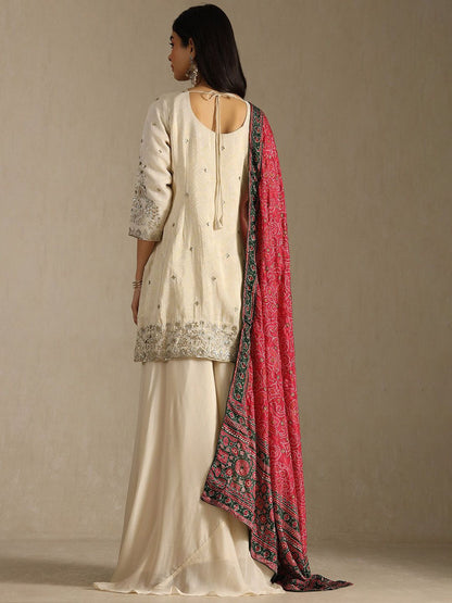 Dhiyona SO Women's Women Embroidered Regular Sequinned Kurta with Palazzos & Dupatta