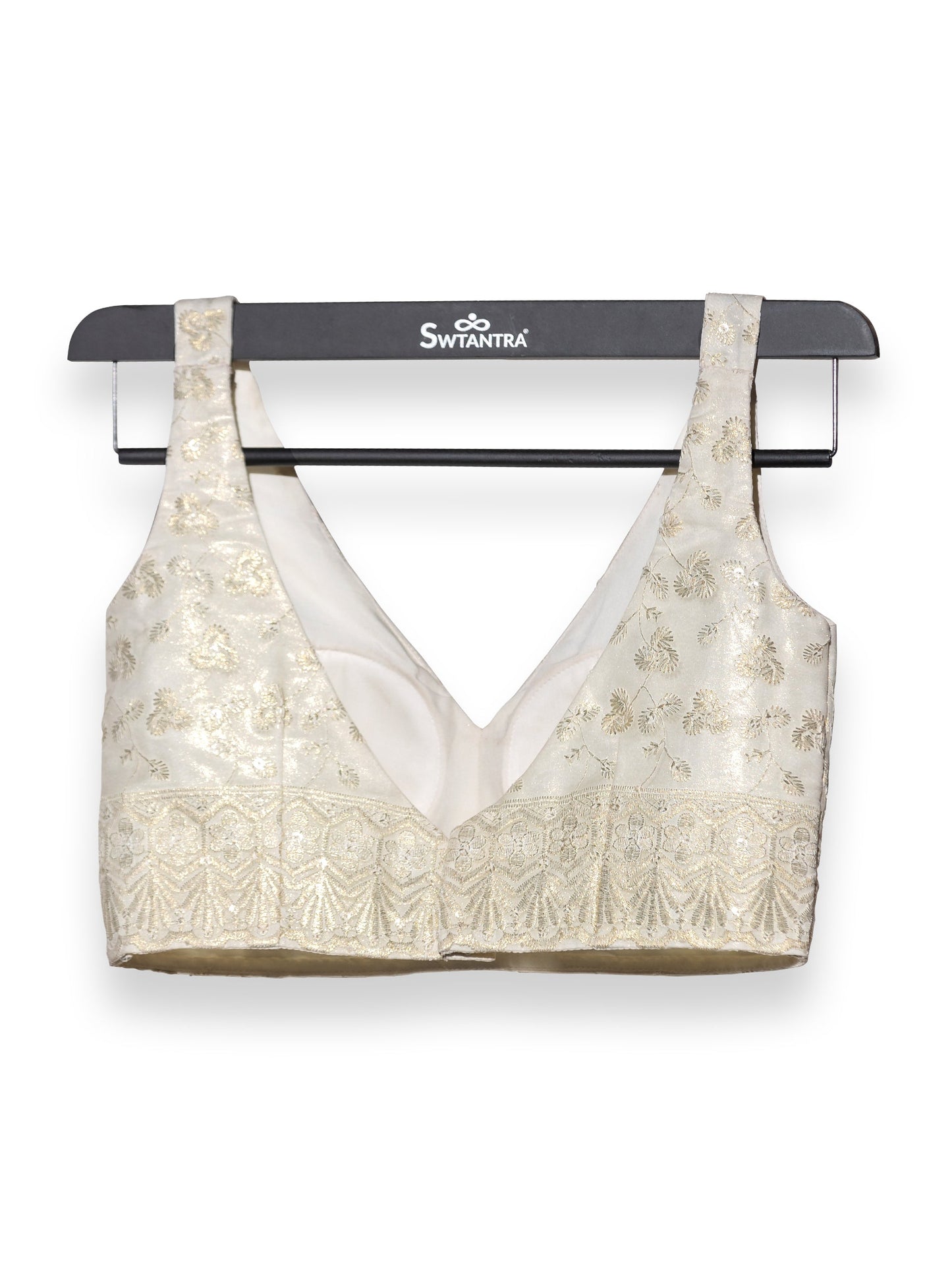 Dhiyona ST Royal Affair White Gold Organza Saree with Embroidered Blouse Fabric