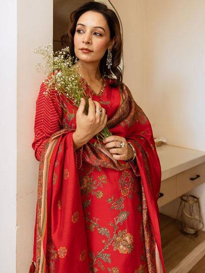 Dhiyona KL Women Floral Printed Kurta with Palazzo & Dupatta