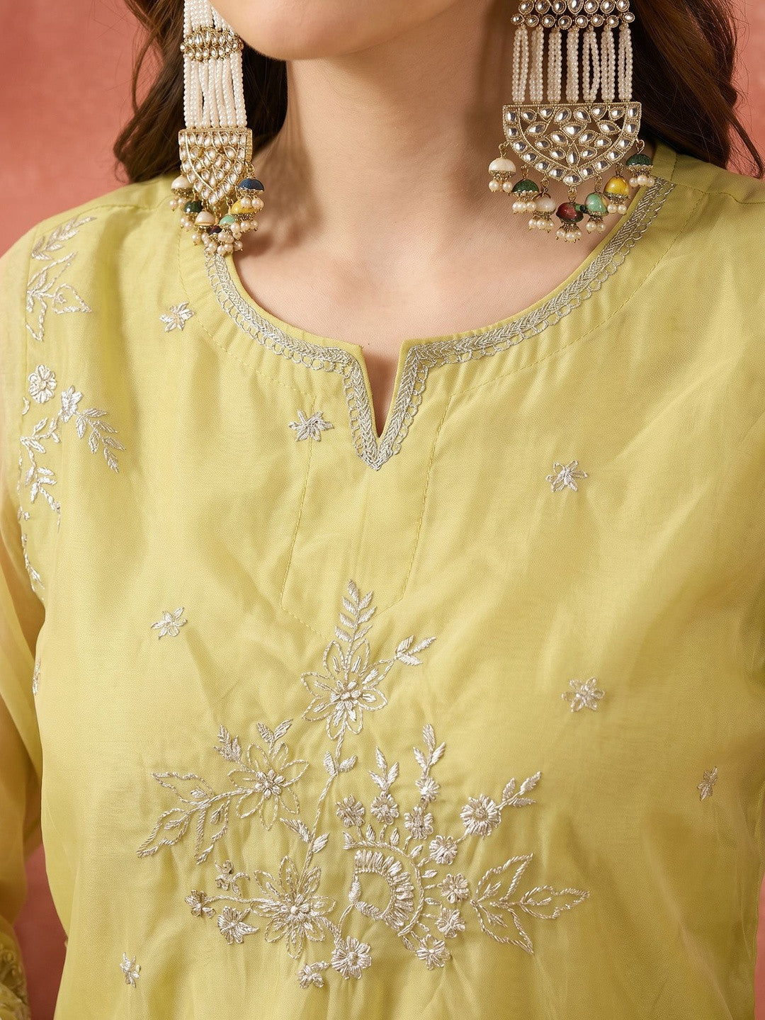 Embroidered Round Neck Kurta Sets